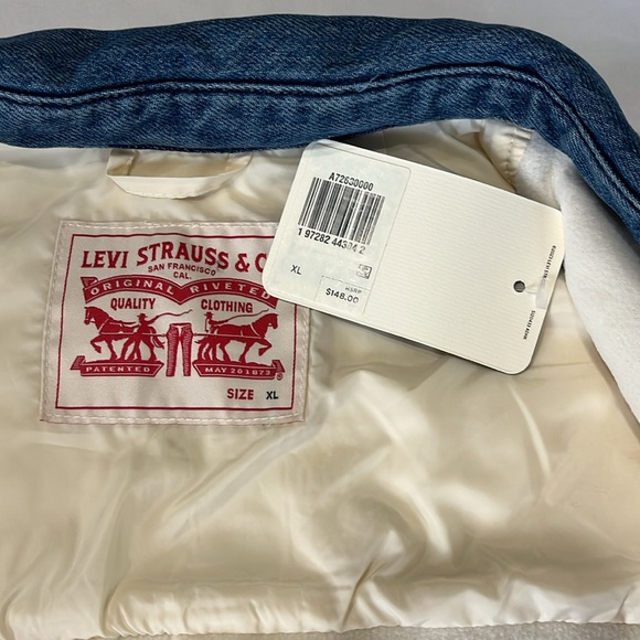 Levis Nola Shacket Shirt Jacket Almond Buff White Size XL NWT - Picture 14 of 15